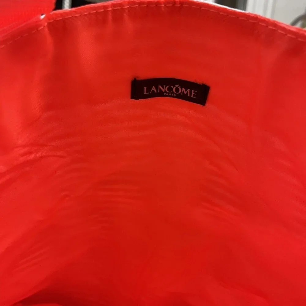 Lancome (Paris) Large Tote Bag Coral Blue Flower Floral Beach Boho Coastal Grand
